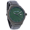 Calvin Klein Mens Green Dial Grey IP Stainless Steel Quartz Watch 25200350