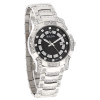 Bulova Men's Crystal Black Dial Stainless Steel Dress Quartz Watch 96B176