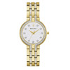Bulova Women's Crystal Collection Gold-Tone White Dial Quartz Watch 98L316