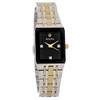 Bulova Quadra Women's 2-Tone Stainless Black Dial Diamond Quartz Watch 98P185