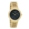 Seiko Men's Solar Black Dial Gold Plated Stainless Steel Watch SNE482