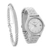 Caravelle Women's Bracelet Set Crystal Stainless Silver Dial Quartz Watch 43X104