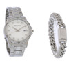 Bulova Men's Crystal Stainless Steel Silver Dial Quartz Watch 96K114