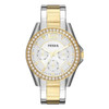 Fossil Riley Multifunction Two-Tone Crystal Dial Women's Watch ES3204