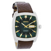 Seiko Recraft Men's Green Day/Date Brown Leather Automatic Watch SNKP27
