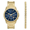Armani Exchange Banks Men's Chronograph Gold-Tone Watch & Bracelet - X7151SET