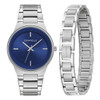 Caravelle by Bulova Modern Men's Blue Dial Quartz Watch & Bracelet Set 43K101