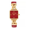 Coach Women's Cass Gold-Tone Red Leather Quartz Watch 14504358