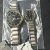 Bulova Watch Set His and Hers Black Dial Quartz Watches 98X123