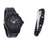 Bulova Crystal Men's Black ION Plated Bracelet Set Quartz Watch 98K119