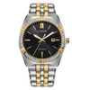 Citizen Eco-Drive Men's Corso Two-Tone Diamond Black Dial Watch - BM7644-51E