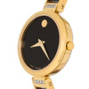 Movado Moda Diamond Women's Gold Tone PVD Black Dial Quartz Watch - 0607716