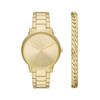 Armani Exchange Cayde Men's Gold Dial Quartz Watch AX7144SET