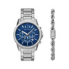 Armani Exchange Banks Men's Silver Dial Chronograph Quartz Watch AX7176SET