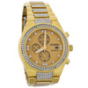 Citizen Eco Drive Crystal Men's Gold Tone Stainless Chronograph Watch CA0752-66P