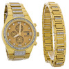 Citizen Eco Drive Men's Crystal Gold Tone Stainless Chronograph Watch CA0752-66P