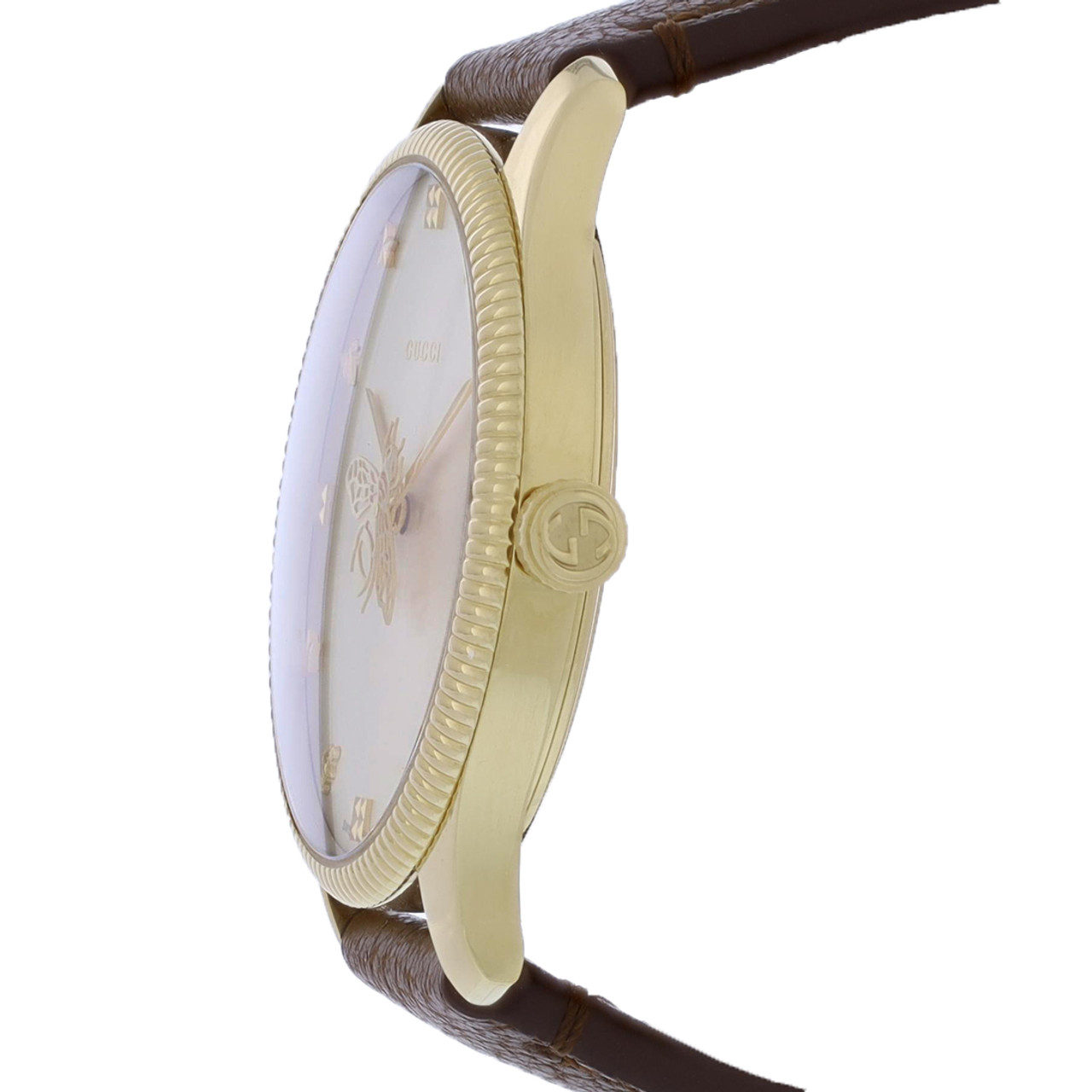 Gucci G-Timeless Series Unisex Gold Tone Swiss Quartz Watch YA1264199