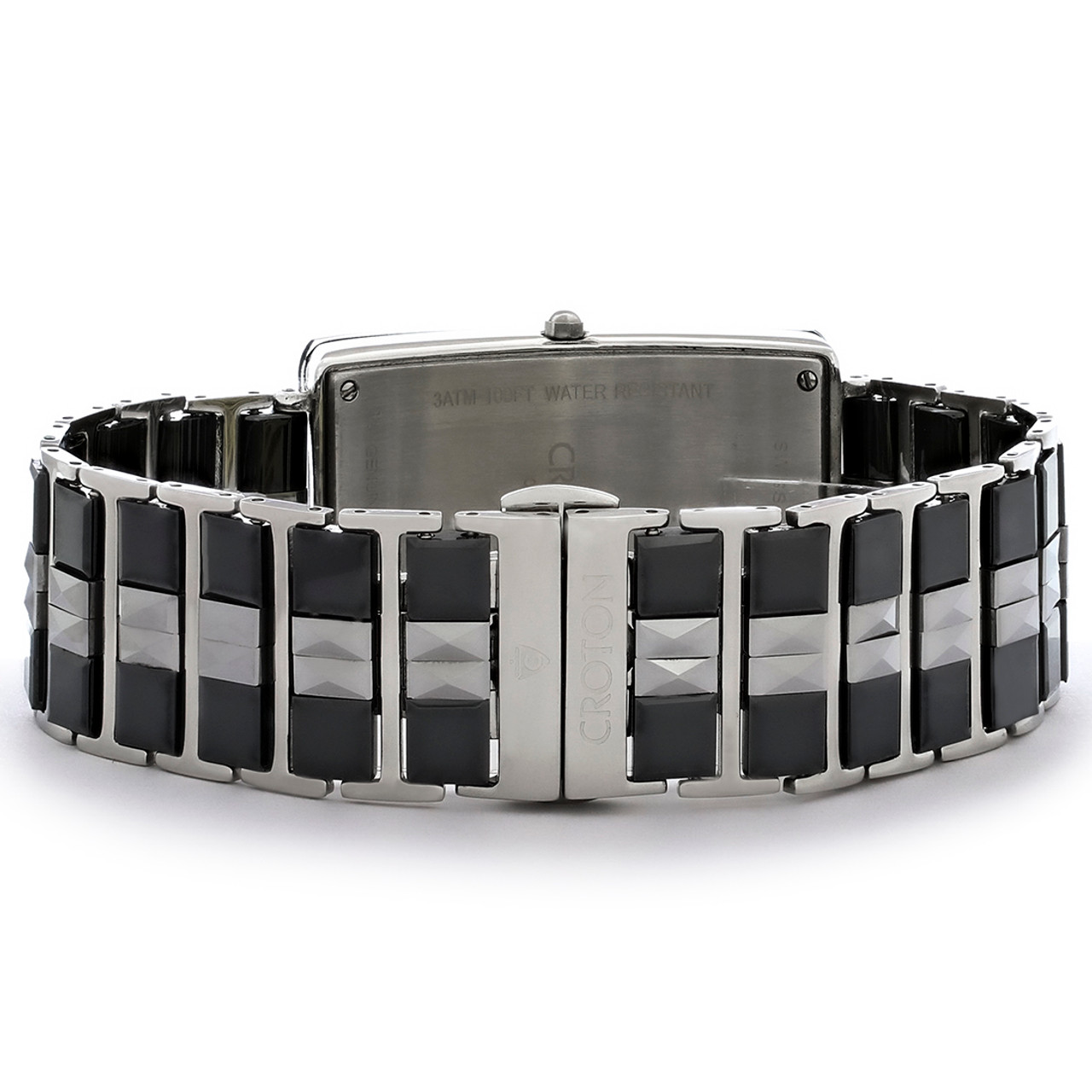 Croton Diamond Men's Black Ceramic and Stainless Steel