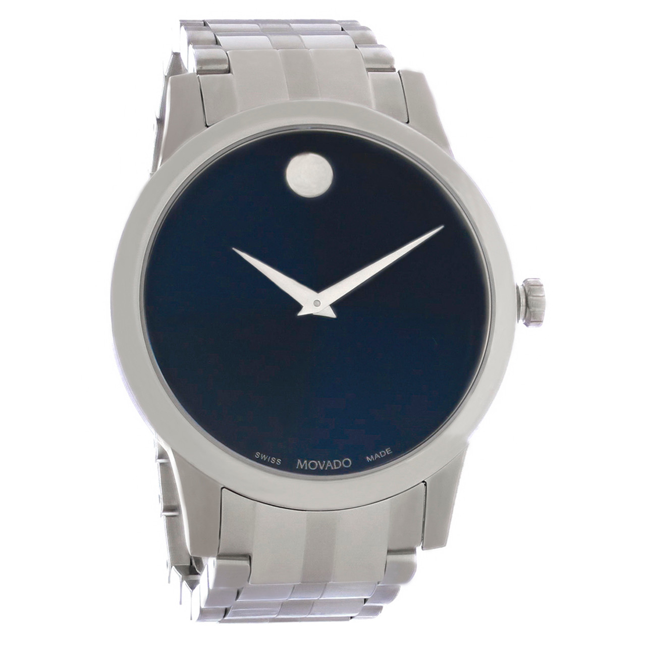 Movado Blue Dial Stainless Steel Men's Swiss Quartz Watch 0607534