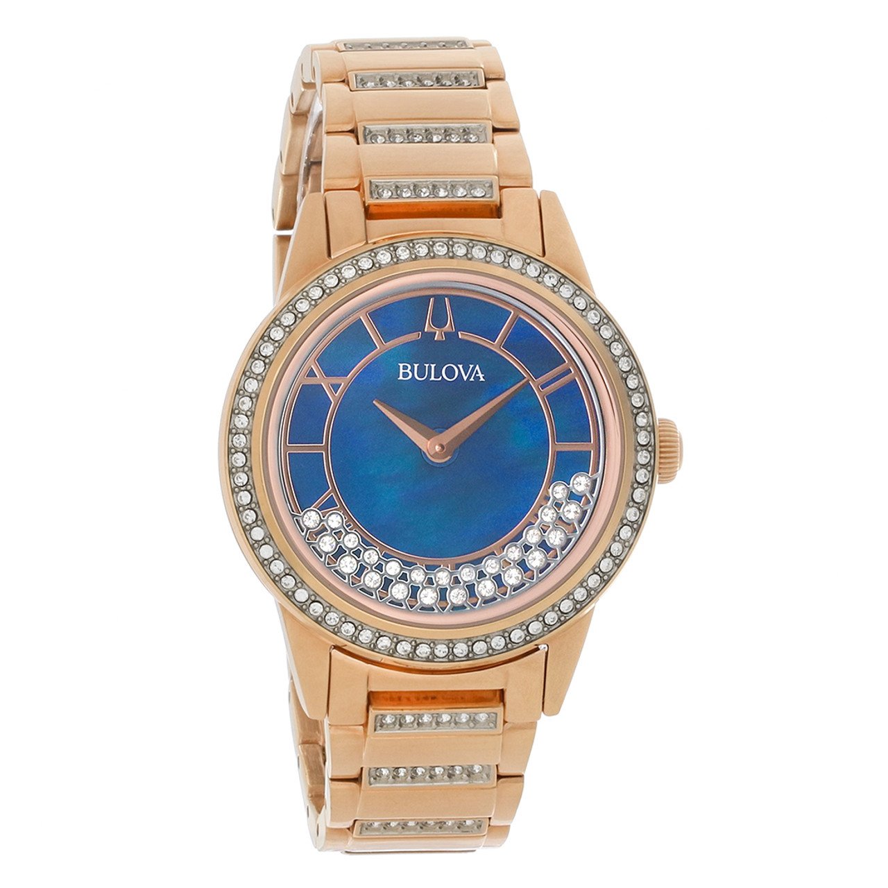 Bulova Women's TurnStyle Rose Gold Plated Stainless Steel Quartz Watch 98L247
