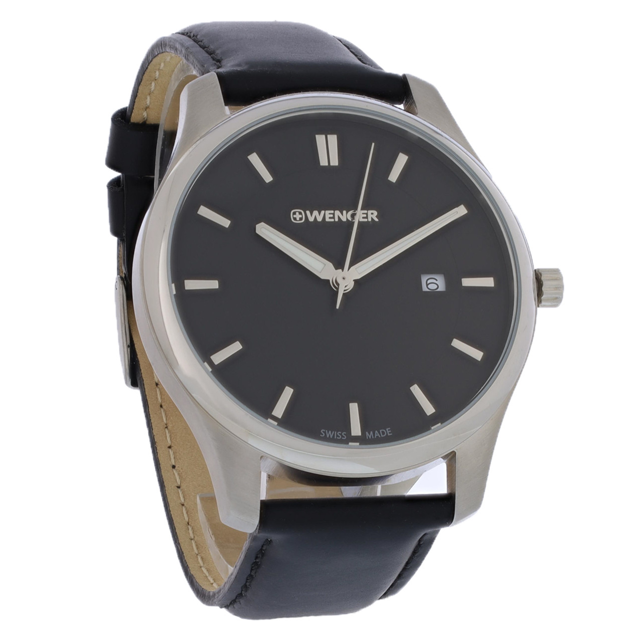 Wenger City Classic Men's Stainless Steel Black Dial Quartz Watch 01.1441.101