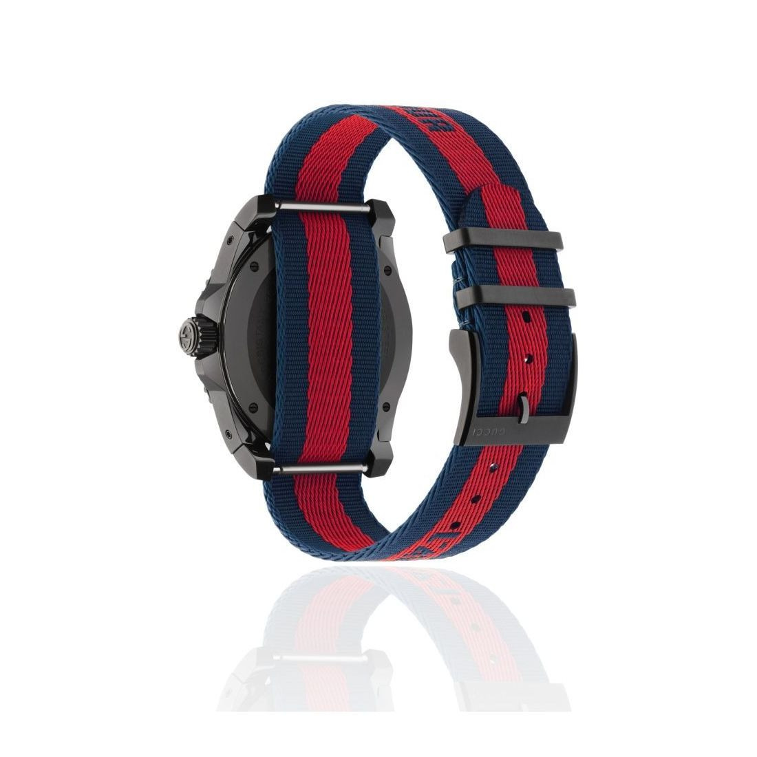 Gucci Dive Tiger Embroidered Men's Red and Blue Fabric Strap Watch