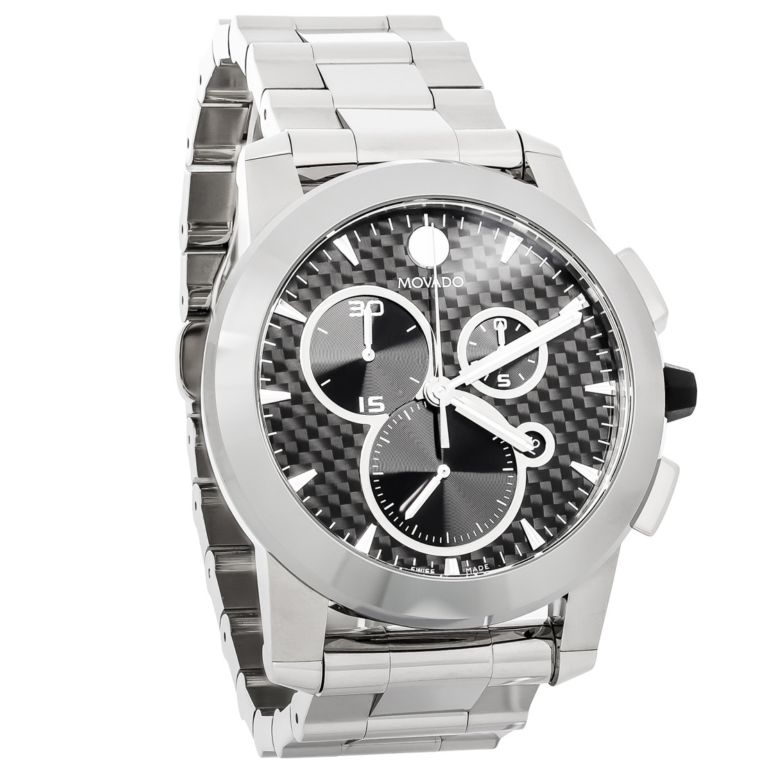 MOVADO VIZIO モバード　ビジオ　高級腕時計 Movado Vizio Men's Stainless Steel Swiss Quartz Chronograph Watch
