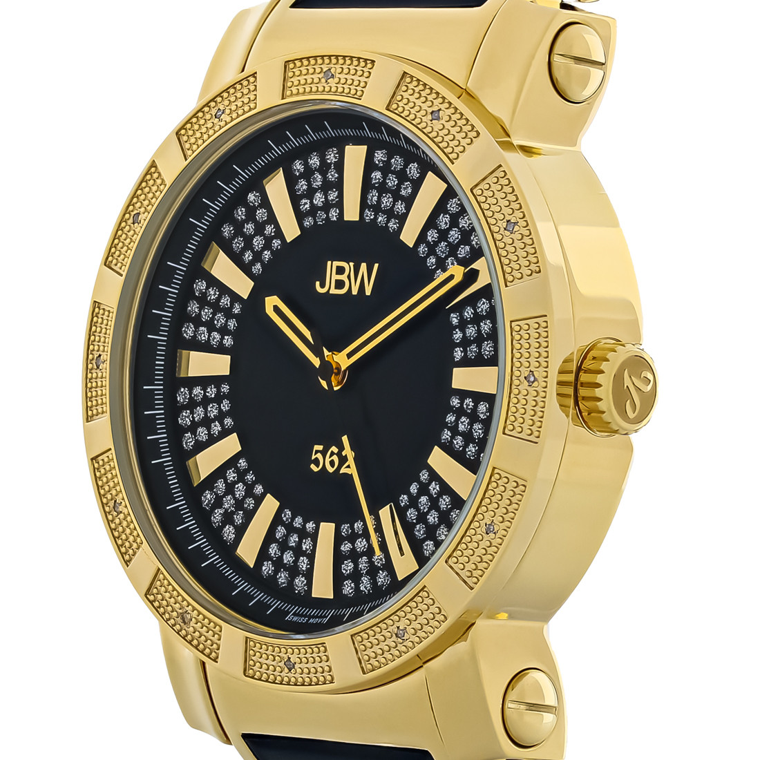 JBW 562 Men's 18k Gold PVD Stainless Steel Diamond Quartz Watch JB