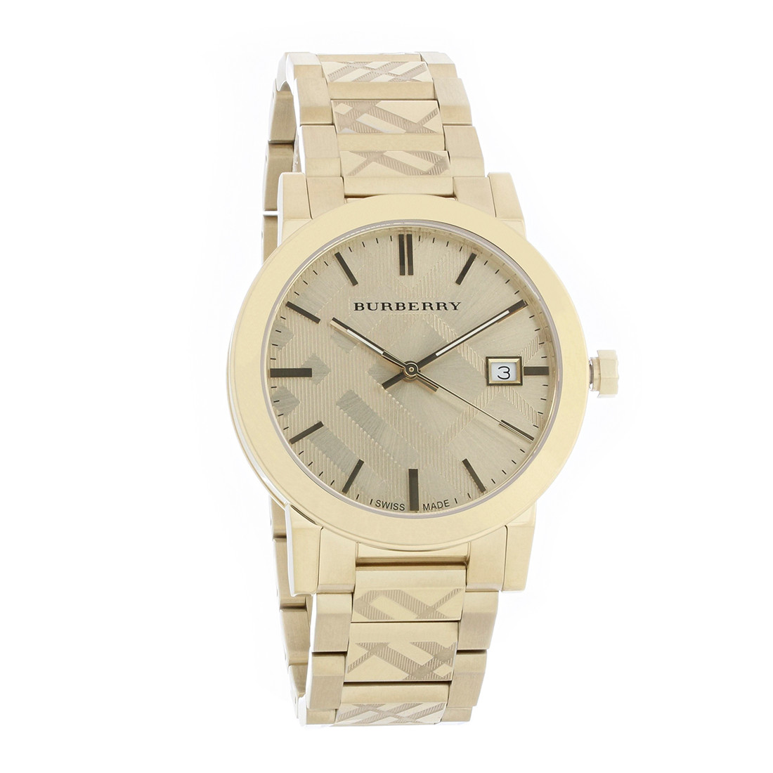 Burberry The City Unisex Gold Tone Steel Quartz Watch BU9038