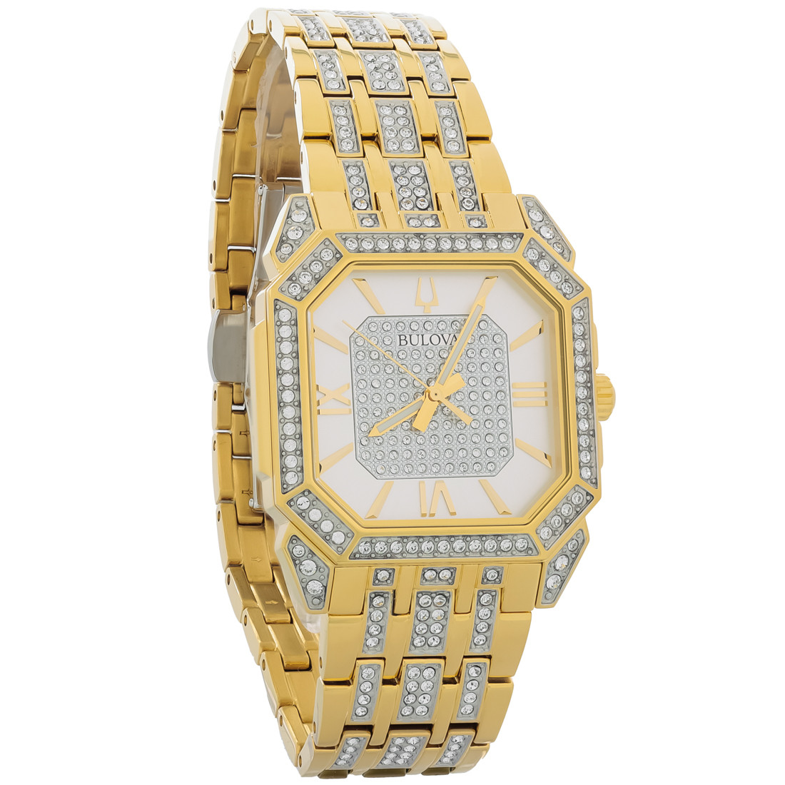 Bulova Octava Men's Gold Tone Stainless Steel Crystal Quartz Watch