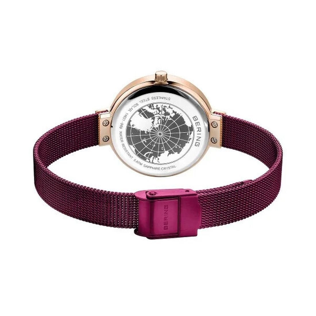 Bering Solar Purple & Rose Tone Milanese Women's Quartz Watch