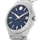 Movado se série mostrador azul relógio de quartzo masculino de aço inoxidável 0607513