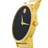 Movado Museum Classic Ladies Gold Tone PVD Stainless Swiss Quartz Watch 0607647