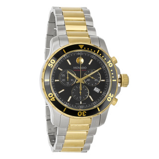 Movado Series 800 Men's 2-Tone Black Dial Swiss Quartz Chronograph