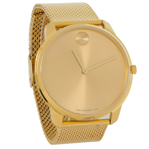 Movado Bold Mens Champagne Dial Gold Tone Stainless Quartz Watch 3600833