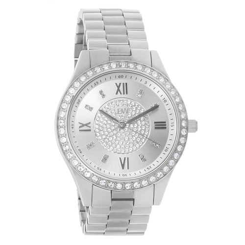 Jbw mondrian relógio feminino de aço inoxidável com diamante e quartzo j6303a