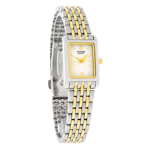 Citizen Quartz Women's White Dial Two Tone Dress Watch EJ5854-56A