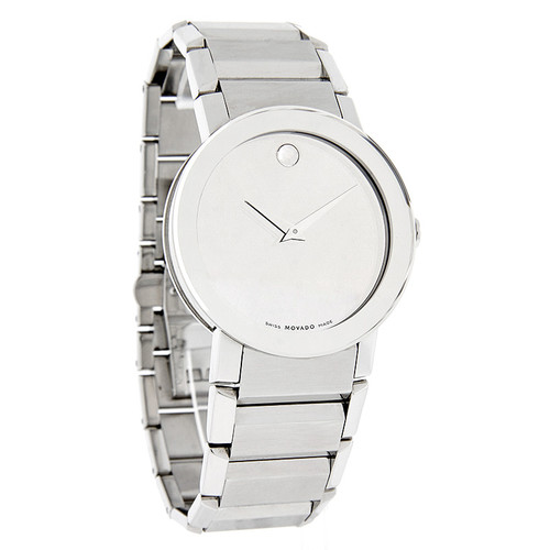 Movado Sapphire Men's XL 38mm Mirror Dial Swiss Quartz Watch 0606093
