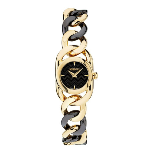 Missoni Gioiello Black Dial Black and Gold-Tone Quartz Watch MWSL00221