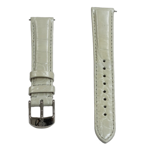Michele Women's 16mm Off White Alligator Watch Band 301826309