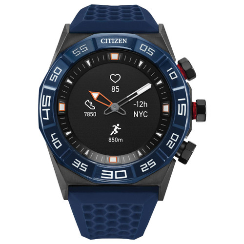 Citizen Men's CZ Smart Hybrid Black Dial Blue Silicone Strap Watch JX1008-01E