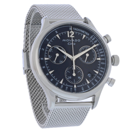 Movado Heritage Circa Series Men's Stainless Chronograph Quartz Watch 3650137