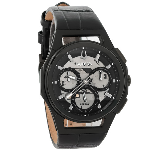Bulova Curve Men's Chronograph Stainless Black Dial Quartz Watch 98A223