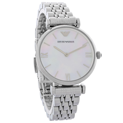 Emporio Armani Gianni Women's Stainless Steel MOP Dial Quartz Watch AR1682