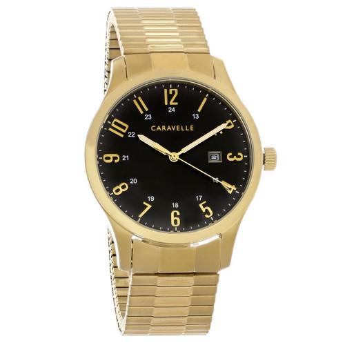 Caravelle by Bulova Men's Gold Tone Stainless Steel Quartz Watch 44B126