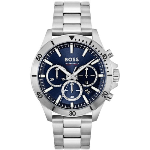 Hugo Boss Troper Chronograph Blue Dial Silver Steel Men's Watch 1514069