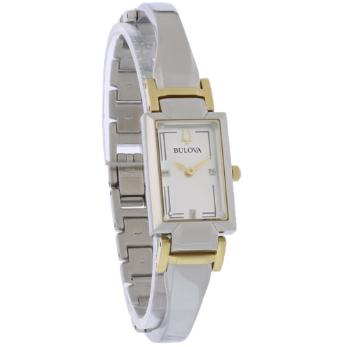 Bulova Classic Bangle Women's Two-Tone Stainless Diamond Quartz Watch 98P229