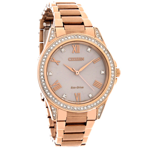Citizen Eco-Drive DRV POV Crystal Rose Gold Women's Watch EM0233-51A
