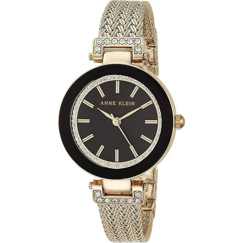 Anne Klein Crystal Women's Quartz Gold-Tone Stainless Steel Watch AK/1906BKGB