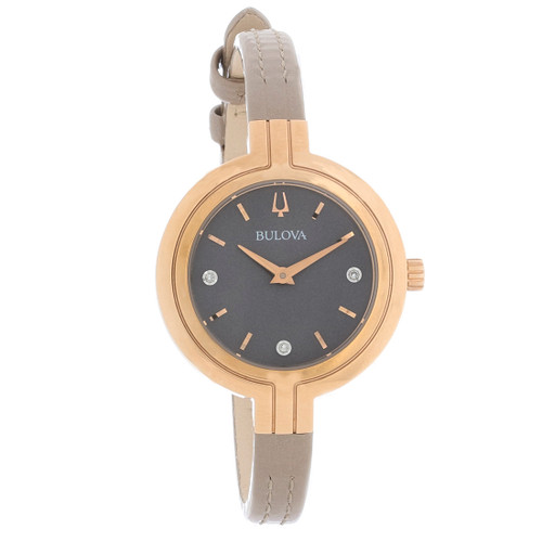 Bulova Rhapsody Women's Diamond Rose Tone Plated Stainless Quartz Watch 97P143